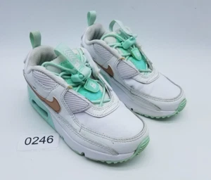 Nike Air Max 90 Toggle (PS) Girl's Size 12C Sneakers White Mint - Picture 1 of 12