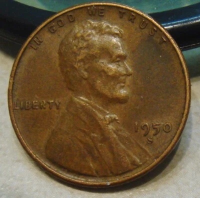 1950  S Lincoln Memorial Cent - Small Date/High  5 Variety - Image 1 of 2