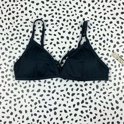 Madewell Women's Swimsuit Triangle Bikini Top Second Wave Black sz M #L0212 - Image 1 of 4