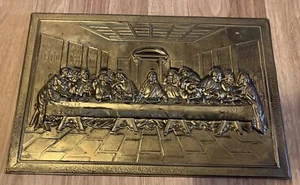 Elpec Brass Relief Religious Wall Plaque Last Supper Made in England - Picture 1 of 3