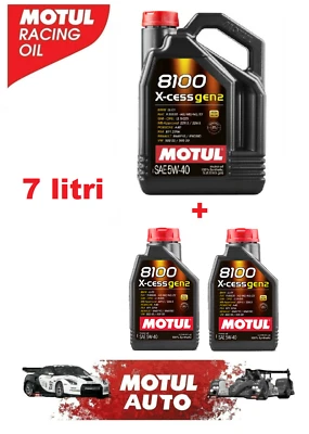 7 litri OLIO MOTORE AUTO 8100 X-cess GEN2 5W40 MOTUL 100% SINTETICO ACEA A3 B4