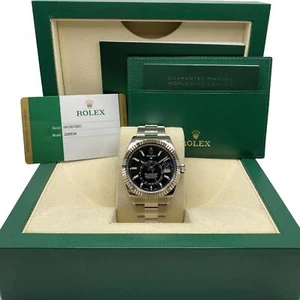 Rolex Sky-Dweller 42mm 326934 Steel Black Dial Automatic Mens Watch Box Papers - Picture 1 of 6