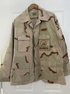 US NAVY SEABEES Desert Camouflage 3-Color Pattern Combat Coat - Size L - Picture 1 of 5