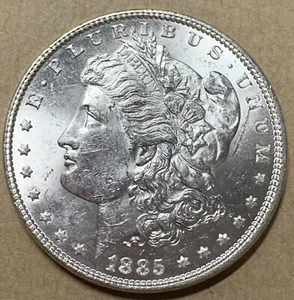 1885 - P MORGAN SILVER DOLLAR, FROSTY WHITE, MS++++ - Picture 1 of 4