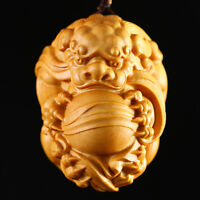 Dragon Details about  / Y7442-2 /" Hand Carved Boxwood Netsuke