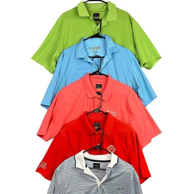 Lote de 5 Camisas Greg Norman Para Hombres Golf Polo Rendimiento Jugar Seco Elastizadas Grandes Foto 1 de 4
