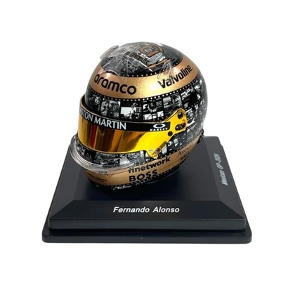 Mini Helmet Spark 1/5 Aston Martin Aramco F1 Team Fernando Alonso Mexican GP ... - Immagine 1 di 4