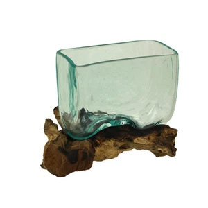 Teak Driftwood Decorative Bowl Vase - 5.75" High - Home and Patio Decor - Picture 1 of 9