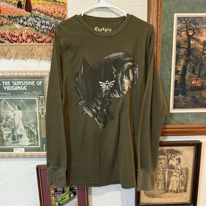 Camisa de Juegos Vintage Años 00 RARA Zelda Twilight Princess Verde Estampado de Gofres Talla L - Imagen 1 de 7