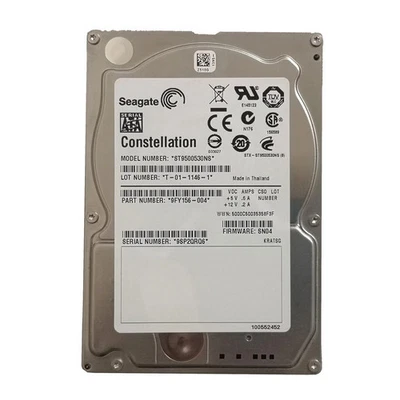 Seagate 500GB ST9500530NS 9FY156-004 7200RPM SATA 2.5" Hard Drive -15mm - Image 1 of 3