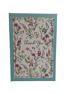 NEW MARTHA STEWART  SET OF 12 FLORAL THANK YOU NOTECARDS AND ENVELOPES, NIB - Picture 1 of 4