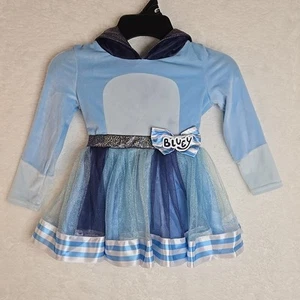 Spirit Halloween Toddler Girls Bluey Costume Dress Size 2T with Hood & Tail - Picture 1 of 8