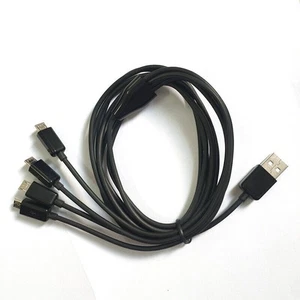 USB Male 4 in 1 Multi Micro USB Charging Cable USB 2.0 A Male to 4 Micro 6ft/2M - Picture 1 of 6