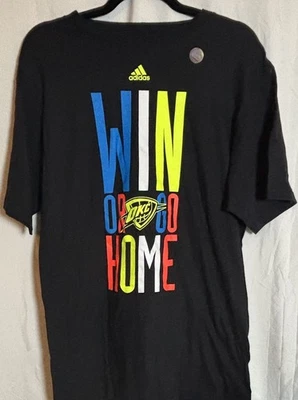 NEW Adidas OKC Thunder 2025 NBA Finals “WIN or GO HOME” Shirt Sz L - Image 1 of 3