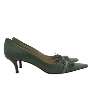 Emma Hope's Shoes Women Size 8 Pumps Regalia for Feet Green Suede Tassel 39 - Picture 1 of 6