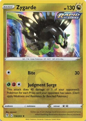 Pokemon - Zygarde #118/203 - SWSH07: Evolving Skies Holo - Image 1 of 2