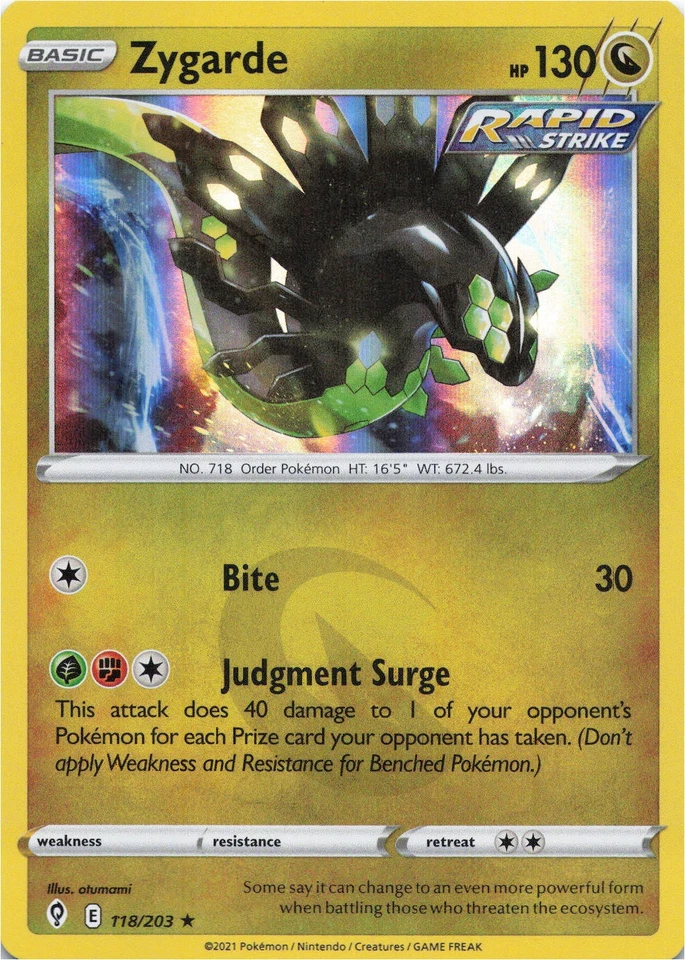Pokemon - Zygarde #118/203 - SWSH07: Evolving Skies Holo - Image 1 of 2