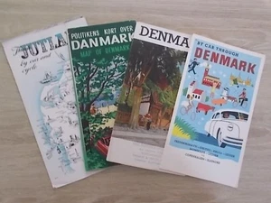 Job lot collection of 4 vintage Denmark 1960s Tourist guide booklet leaflet maps - Picture 1 of 13