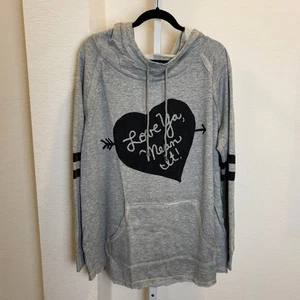 Melissa McCarthy Seven meliert grau Love Ya Mean It Sweatshirt Hoodie Plus 2X - Bild 1 von 4