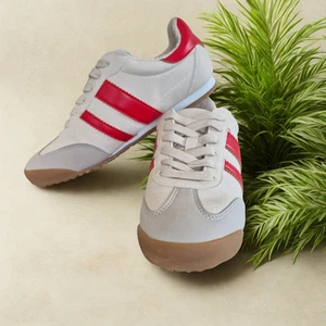 DV by Dolce Vita T-Toe Solina Lace-up Women's Size 7 Beige/Red Sneakers - Picture 1 of 14