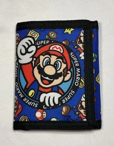 Super Mario Nintendo 2023 Trifold Wallet New Bioworld New Nylon Retro - Picture 1 of 5