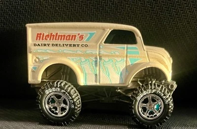 Hot Wheels Monster Dairy Delivery CUSTOM Wheel & Tire Real Riders  - Image 1 of 4
