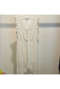 Siren Lily Maxikleid weiß Ösen Rüschen - Bild 1 von 3