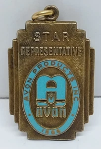 Colgante Avon Star Rep 1942 registro de ventas de empleados relleno de oro de 10 k esmalte azul - Imagen 1 de 5