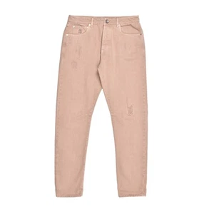 BRUNELLO CUCINELLI MEN'S 100% COTTON 5 POCKET LEISURE FIT DISTRESSED DENIM JEANS - Picture 1 of 5
