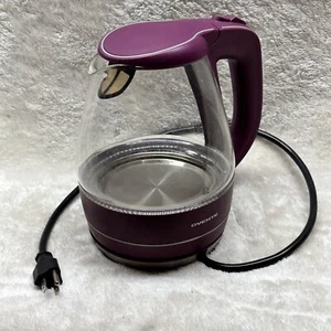 Ovente KG83P 1.5L Glass Cordless Electric Kettle with Base - Eggplant Purple - Picture 1 of 6