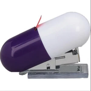 Pillen Kapsel Hefter mit Lesezeichen 3M Flagge Spender lila/weiß Kapsel - Bild 1 von 1