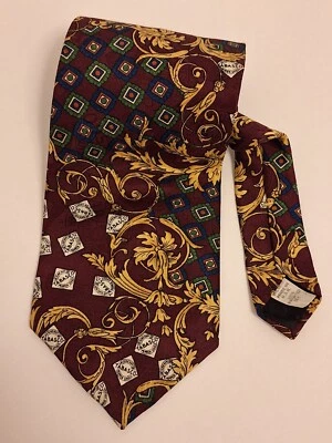 Tabasco Men's Tie Logo Red Floral 100% Silk Made in USA - Image 1 of 4