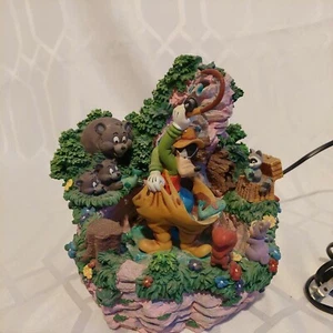 Seltener Disney Goofy Angeln mit Woodland Friends Brunnen Wasserfall "funktioniert" - Bild 1 von 8
