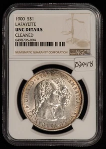 1900 $1 Lafayette Commemorative Silver Dollar - Strong EA - NGC UNC Dets - B2948 - Picture 1 of 4