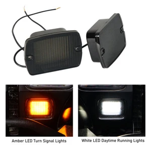 2X Front Turn Signal Lights LED Amber Lamps w/DRL for 1987-1995 JEEP WRANGLER YJ - Picture 1 of 14