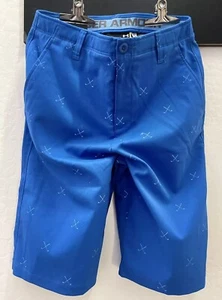 Under Armour 1290351 Boys Youth Golf Shorts Size 18 Royal Blue Loose Fit NWT - Picture 1 of 7