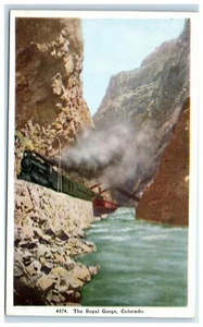 POSTKARTEhe Royal Gorge Colorado CO Zug Berge Fluss Hängebrücke - Bild 1 von 2