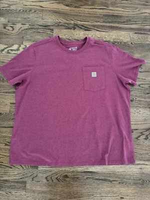 Camiseta Carhartt holgada para hombre 2XL magenta brezo manga corta bolsillo Foto 1 de 4