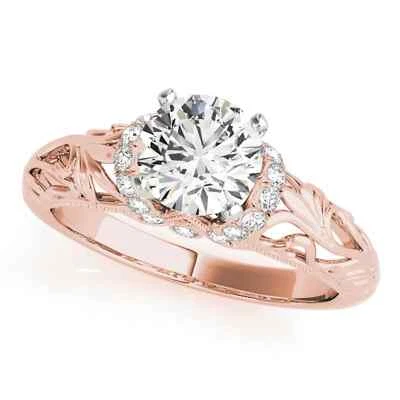 2.20CTW Natural Diamond And Moissanite 18K Rose Gold Filigree Engagement Ring - Image 1 of 3