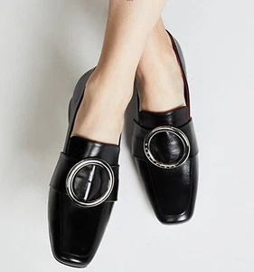 Dorateymur Harput Black Croc Leather Logo Ring Loafers EU 39.5 US 9.5 NIB $470 - Picture 1 of 12