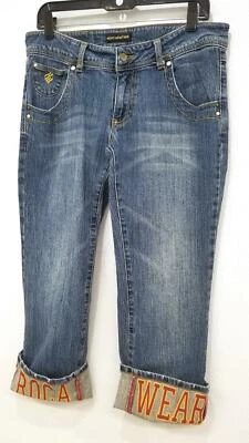Roca Wear Blue Denim Classic 5 Pocket Roll Up Jean Capri Pants Women's Size 9 - Image 1 of 3