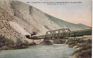 Humbolt River Tunnel No. 1 and Train No. 3, earky 1900s - Picture 1 of 2