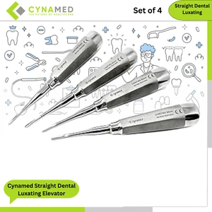 Cynamed Straight Dental Luxating Elevator 1.5mm 2mm 3mm 4mm Set of 4 - Picture 1 of 2