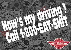 HOW'S MY DRIVING STICKER DECAL JDM TUNER LOW FUNNY EURO CAR JDM DRIFT RACING - Picture 1 of 3