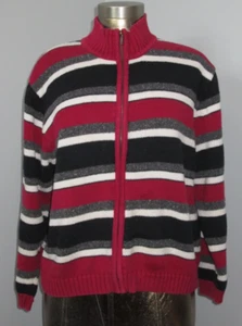 Suéter Christopher & Banks rojo y negro con cremallera para mujer talla L pecho 46 LS 33070 - Imagen 1 de 6