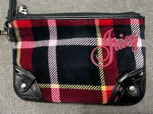 Juicy Couture Plaid Velour Wristlet Handbag EUC - Picture 1 of 9