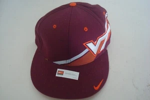 VIRGINIA TECH HOKIES NIKE FITTED SZ L/XL DEADSTOCK HAT CAP VINTAGE H5 - Picture 1 of 3