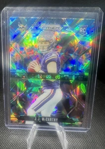 2024 Panini Prizm JJ McCarthy Prizmatic #8 Green Cracked Ice RC Rookie Vikings - Picture 1 of 2