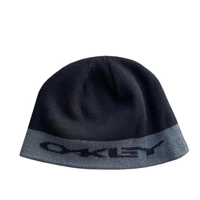 Oakley Black / Grey Trim Spell Out Beanie - Image 1 of 3