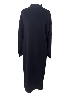 Vestido suéter largo para mujer August Sky talla S negro manga larga cuello falso Foto 1 de 4